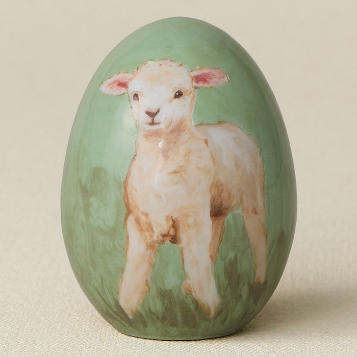 Close-up details of the ceramic handcrafted egg.