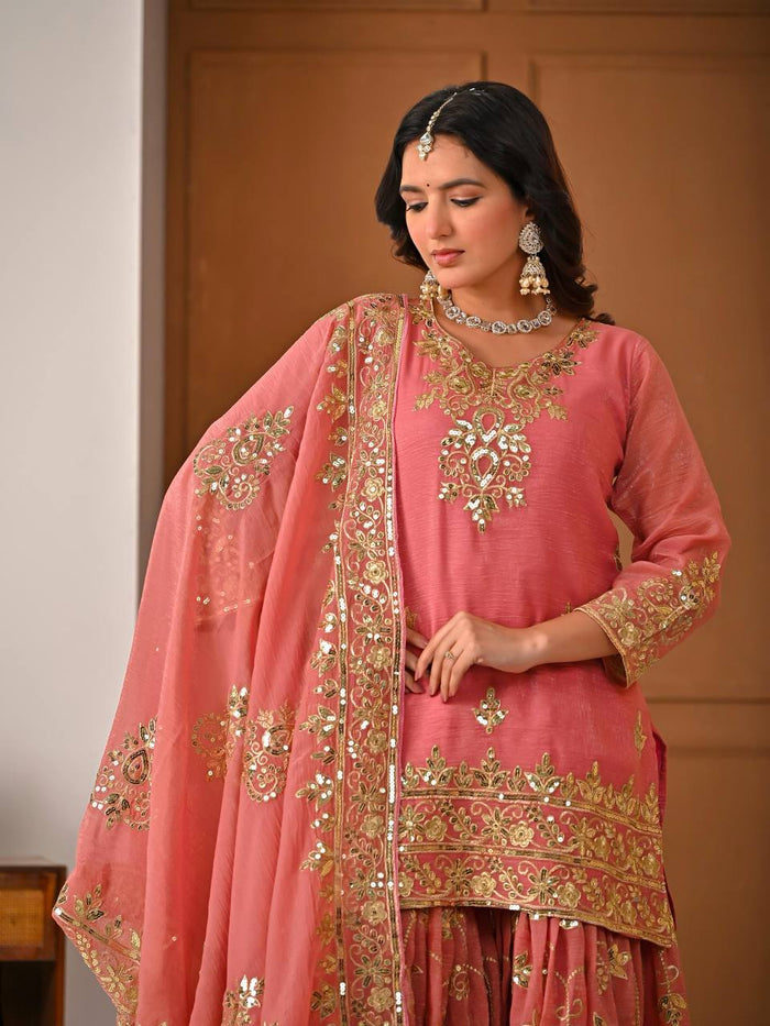 Elegant Blush Ensemble for Special Occasions