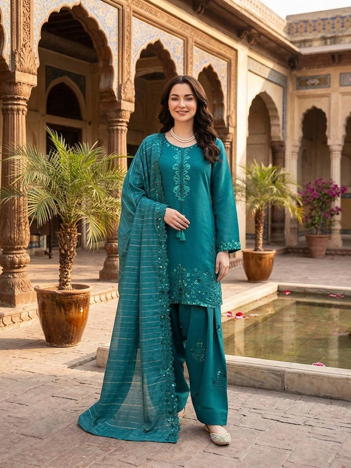 Elegant Embroidery Ensemble for Festive Occasions