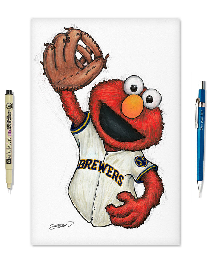 ELMO x MLB Brewers Limited Edition Art Print