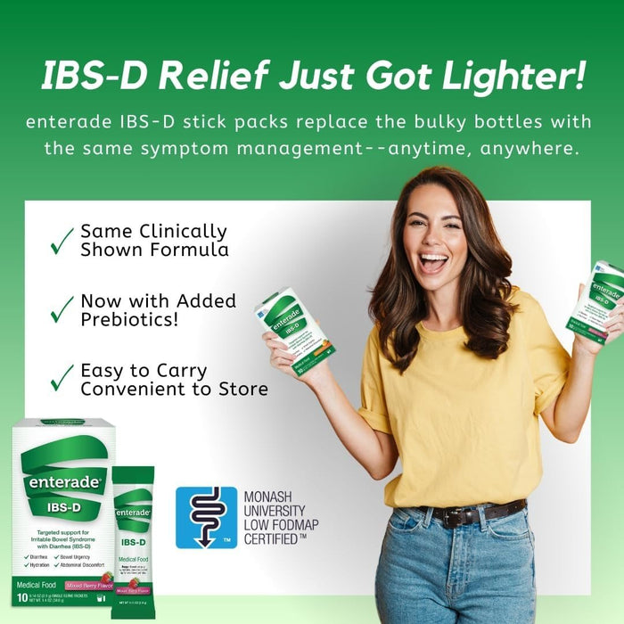 enterade IBS-D Oral Supplement Powder, Mixed Berry, 30 Packets - 40850052516008-Box - LL Medico