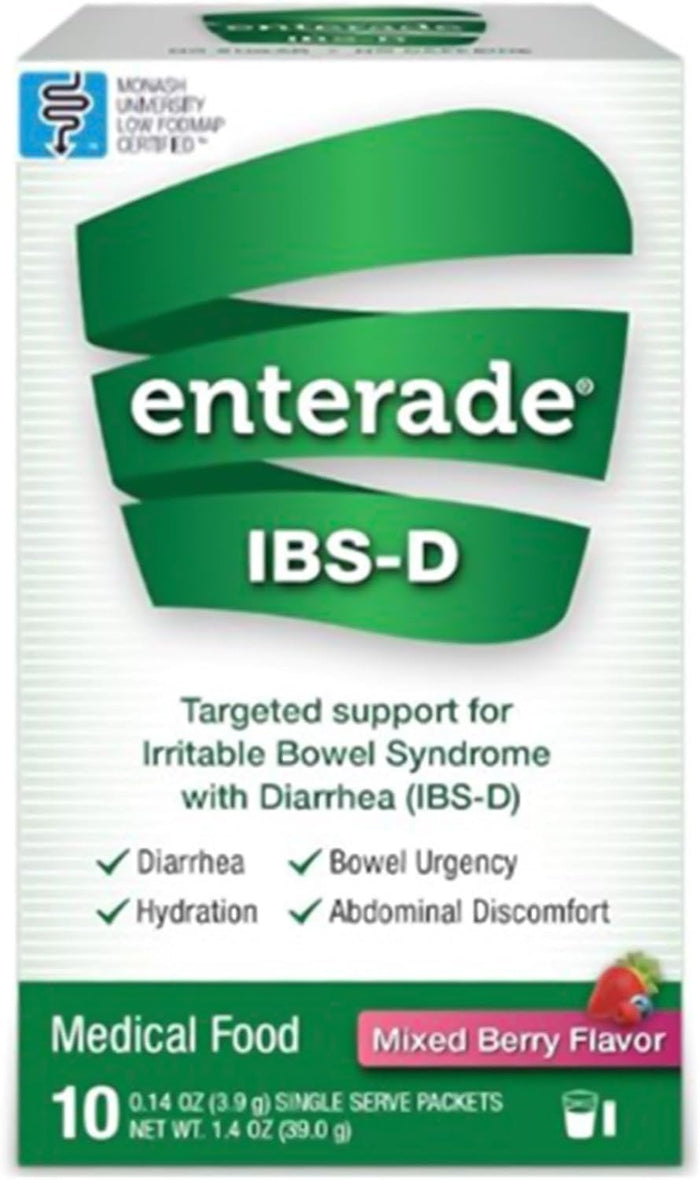 enterade IBS-D Oral Supplement Powder, Mixed Berry, 30 Packets - 40850052516008-Box - LL Medico