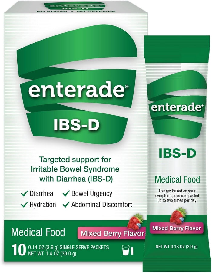 enterade IBS-D Oral Supplement Powder, Mixed Berry, 30 Packets - 40850052516008-Box - LL Medico