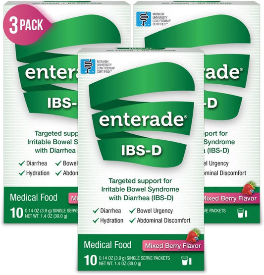 enterade IBS-D Powder Packets, Mixed Berry, 0.14 oz Packet - 20850052516295-Each - LL Medico