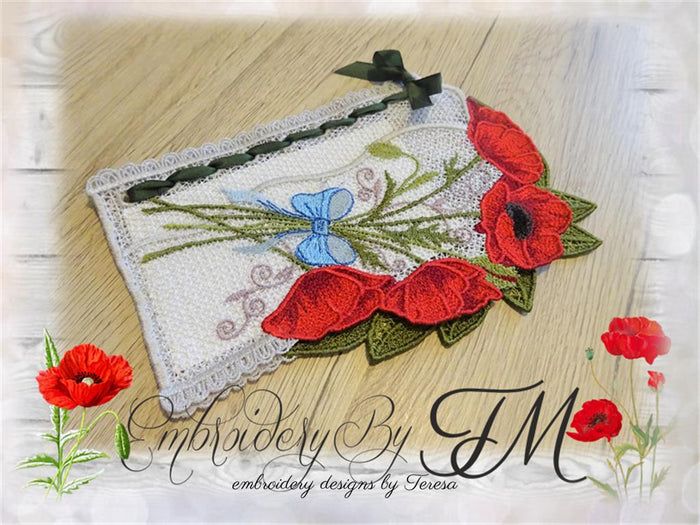 Envelope Poppies/5x7 hoop