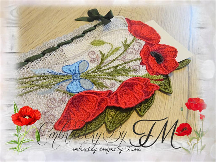 Envelope Poppies/5x7 hoop