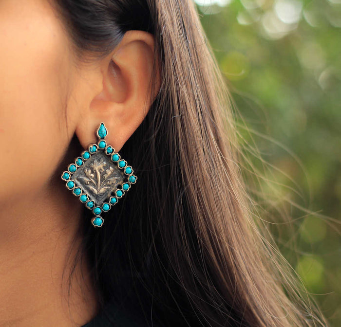 Essence Turquoise  Chitai Art Earrings