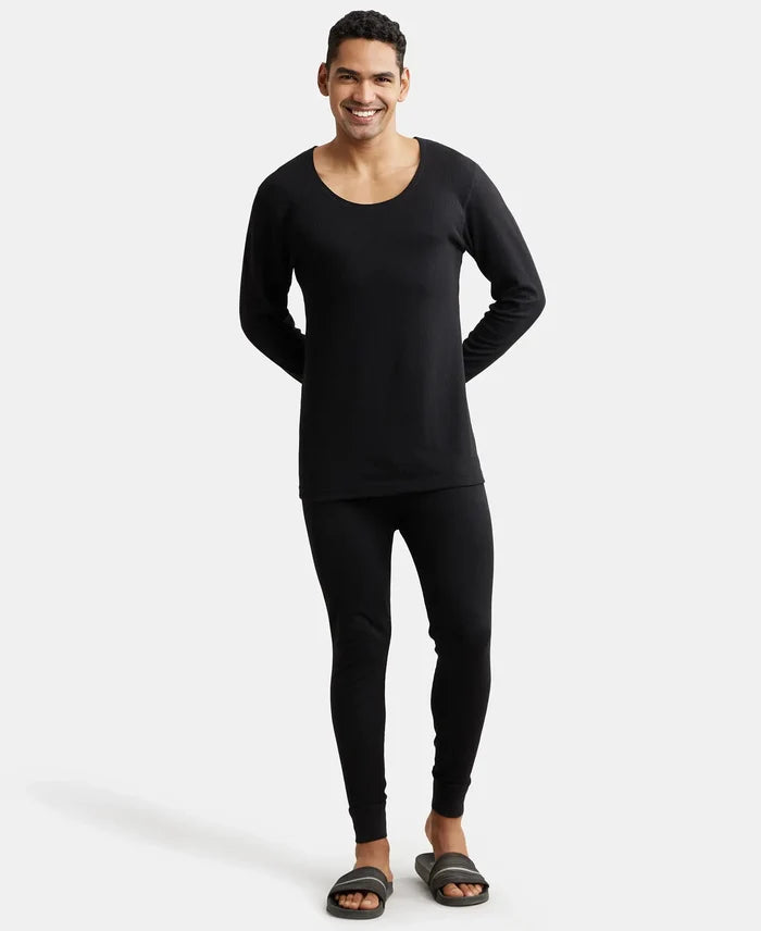 Extra Warmth Super Combed Cotton Rich Full Sleeve Thermal Set with StayWarm Technology - Black
