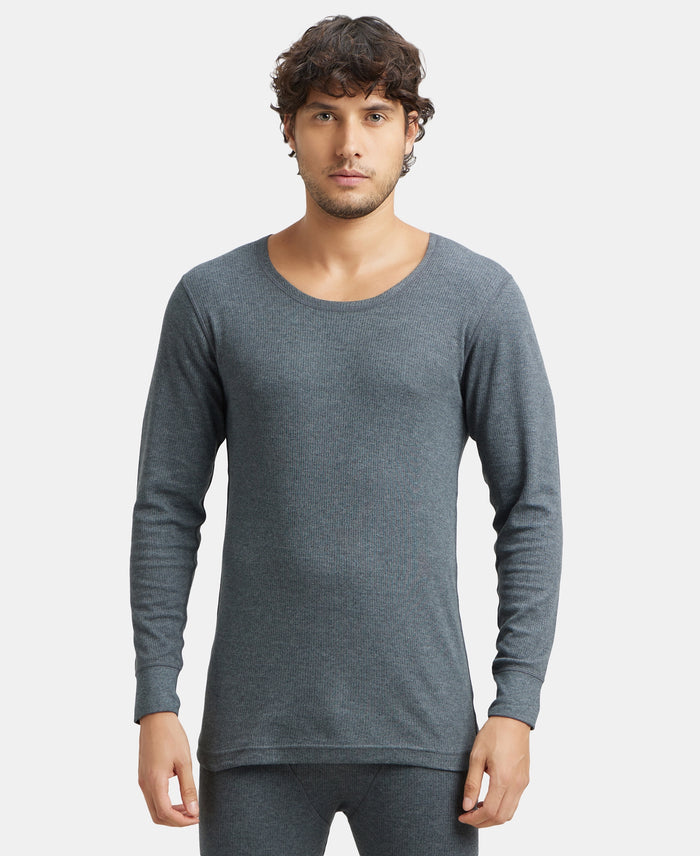 Extra Warmth Super Combed Cotton Rich Full Sleeve Thermal Set with StayWarm Technology - Charcoal Melange