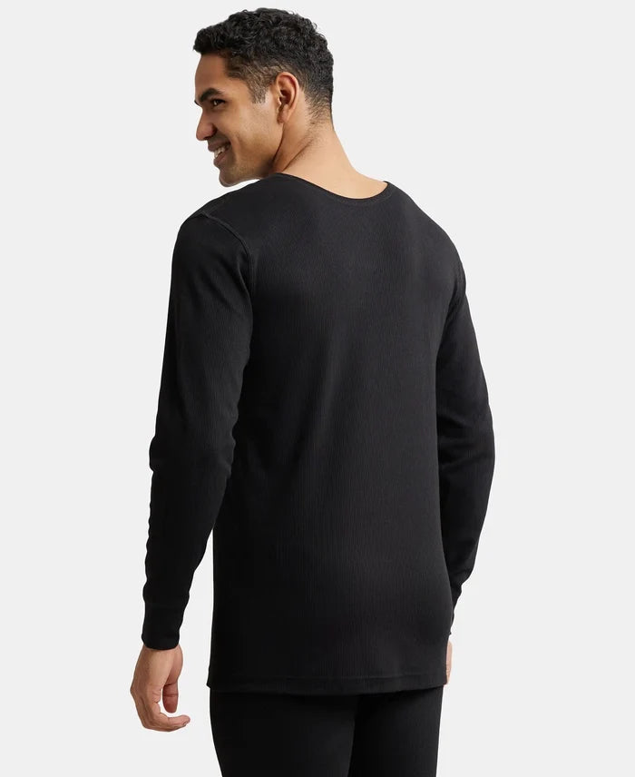 Extra Warmth Super Combed Cotton Rich Full Sleeve Thermal Set with StayWarm Technology - Black