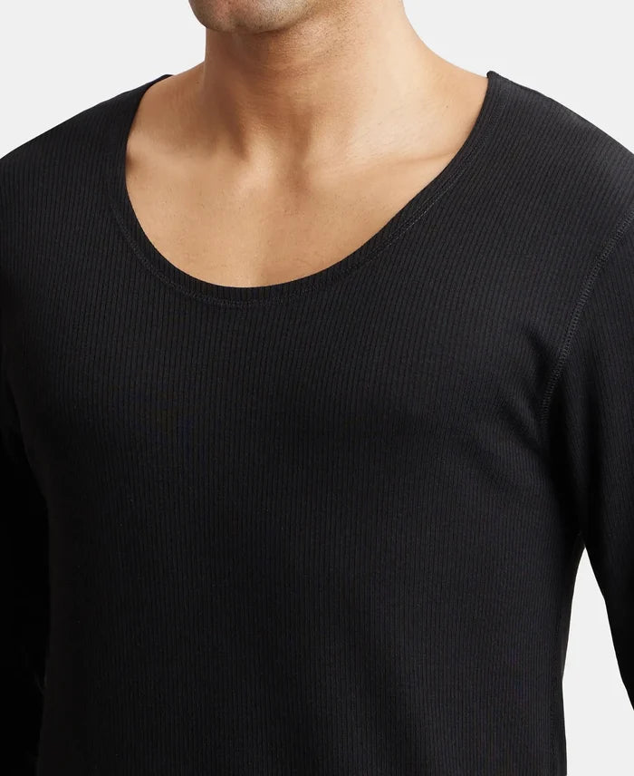 Extra Warmth Super Combed Cotton Rich Full Sleeve Thermal Set with StayWarm Technology - Black