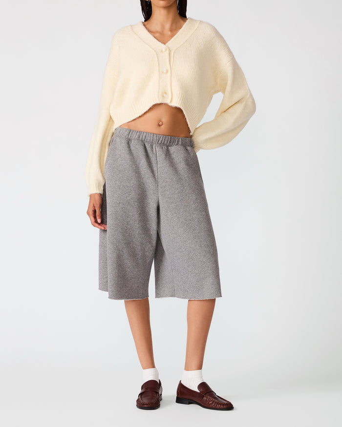 FLEECE SWEAT SHORT LIGHT HEATHER GREY