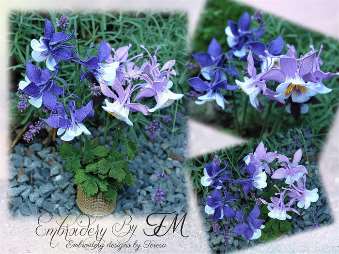 Flower Columbine 3D / 4x4 hoop