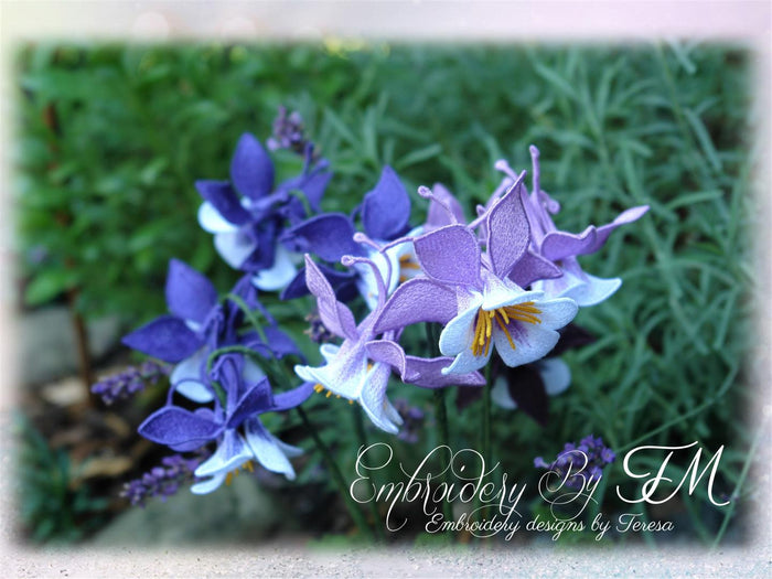 Flower Columbine 3D / 4x4 hoop