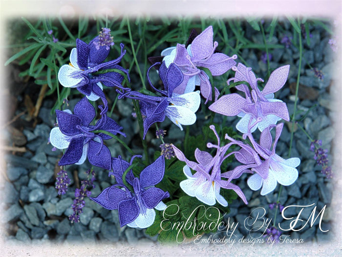 Flower Columbine 3D / 4x4 hoop