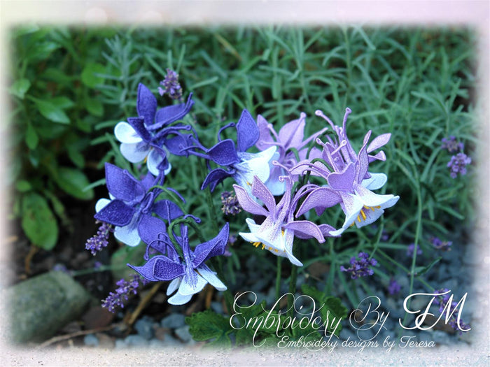 Flower Columbine 3D / 4x4 hoop