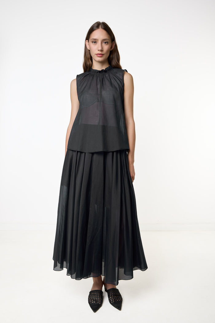 Flowing sheer maxi skirt wholesale