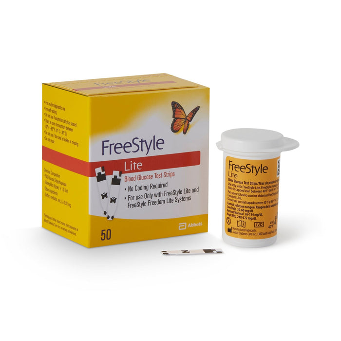 FreeStyle Lite Blood Glucose Test Strips, 50 Count - 99073070822-Box - LL Medico