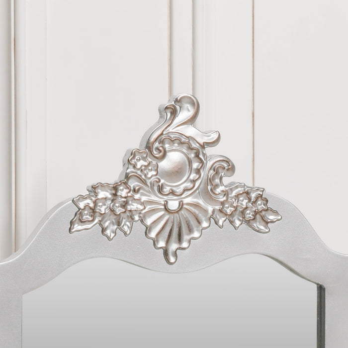 French Antique Silver Vanity Mirror - Modern Home Interiors