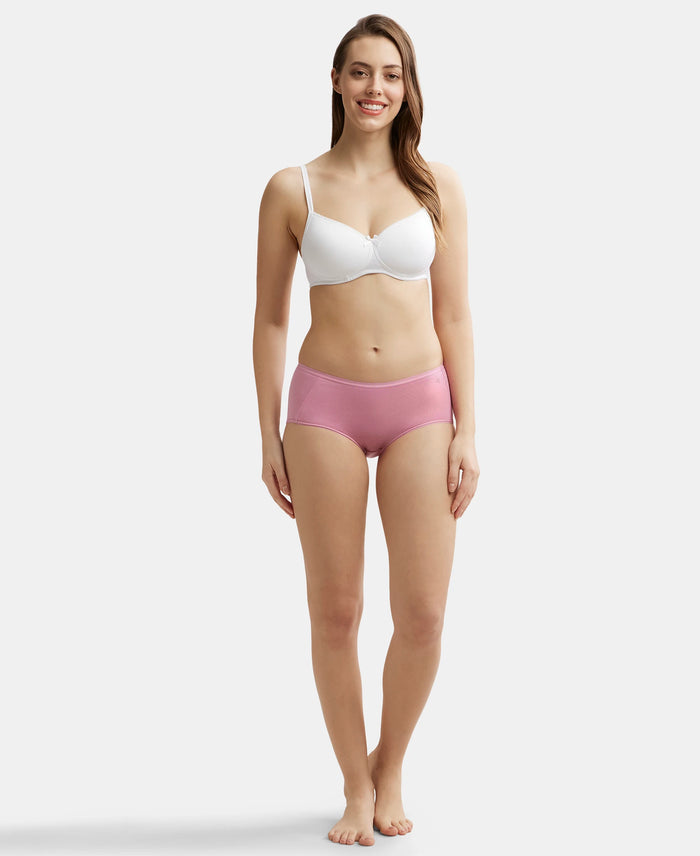 Full Coverage Micro Modal Elastane Full Brief With Exposed Waistband and StayFresh Treatment  - Cashmere Rose-4
