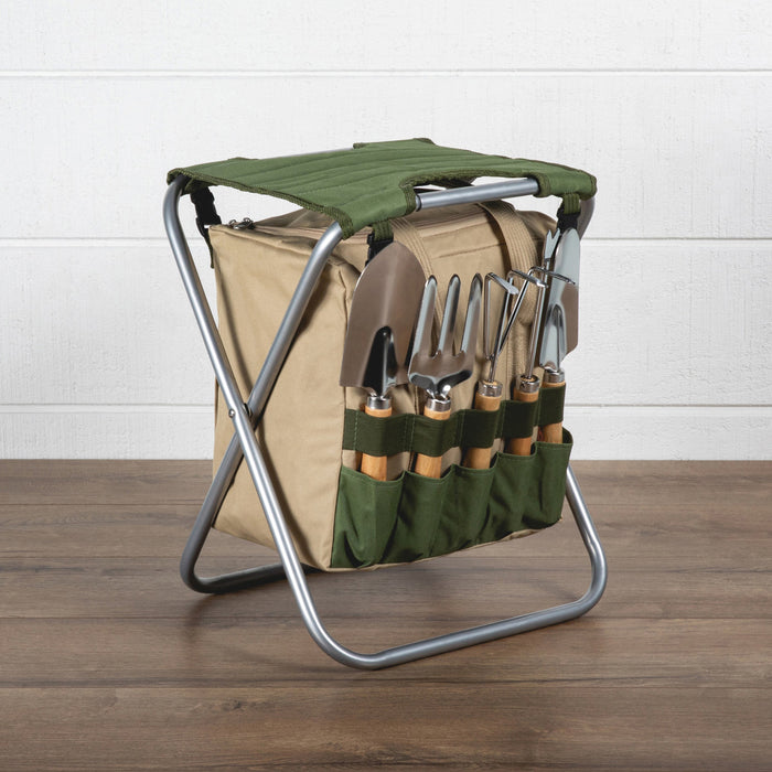 Gardener Folding Seat with Tools - The Well Appointed House