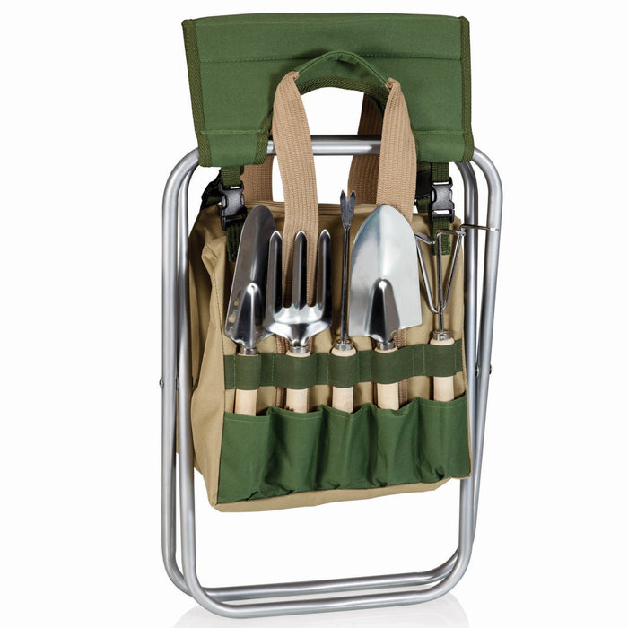 Gardener Folding Seat with Tools - The Well Appointed House