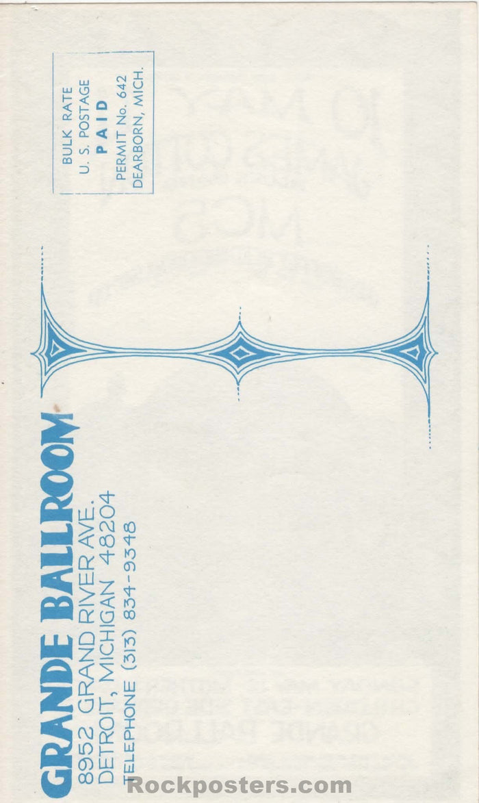 GB-35 - James Cotton Blues Band - 1968 Postcard - Grande Ballroom - Near Mint