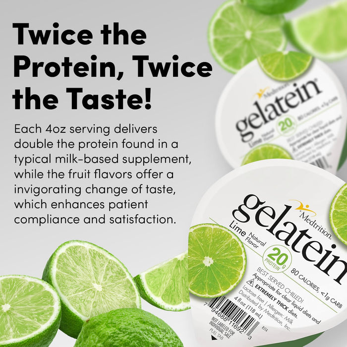 Gelatein Oral Supplement, Lime Flavor, 4 oz Cup - 11692-Single - LL Medico