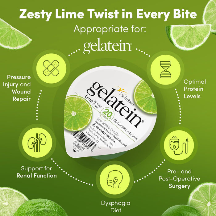 Gelatein Oral Supplement, Lime Flavor, 4 oz Cup - 11692-Single - LL Medico