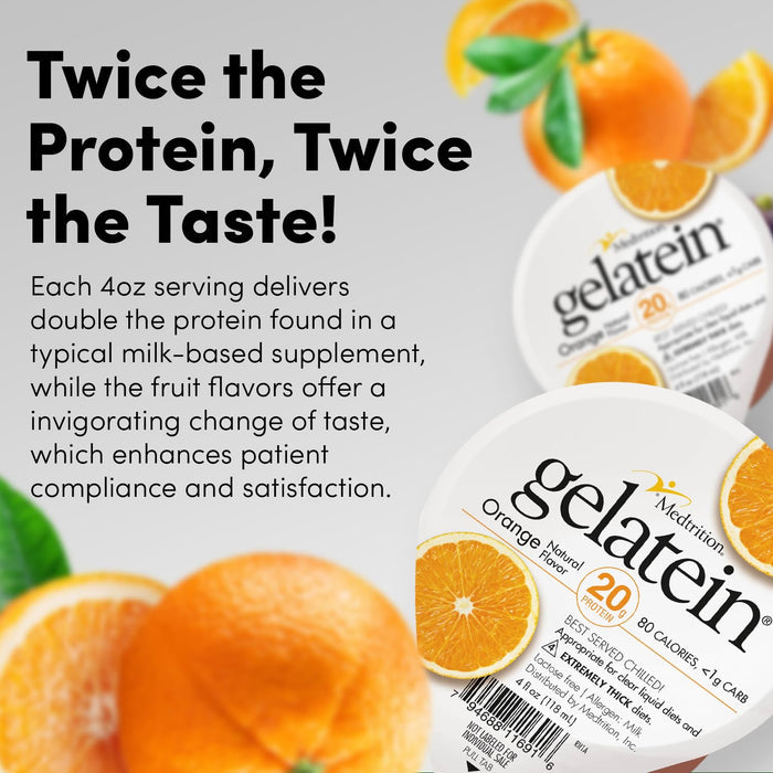 Gelatein Oral Supplement, Orange Flavor, 4 oz Cup - 11691-Single - LL Medico