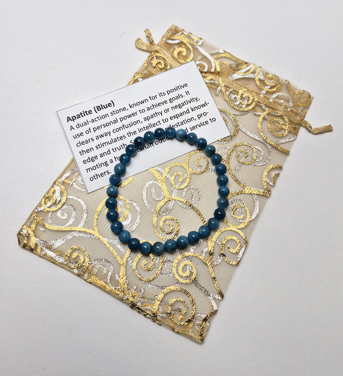 Gemstone Bead Bracelet - Apatite 6mm