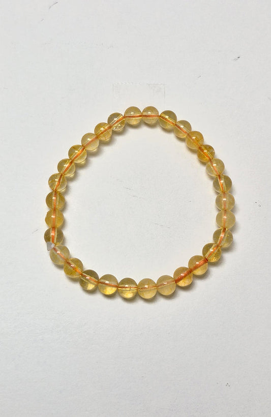 Gemstone Bead Bracelet - Citrine 6mm