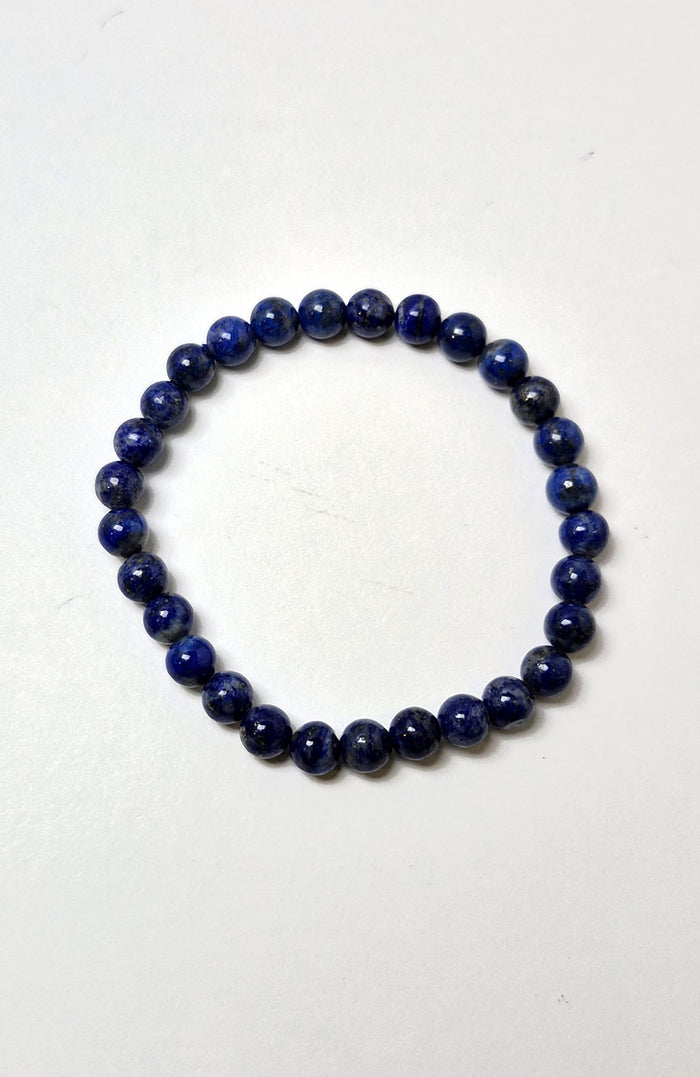 Gemstone Bead Bracelet - Lapis Lazuli 6mm