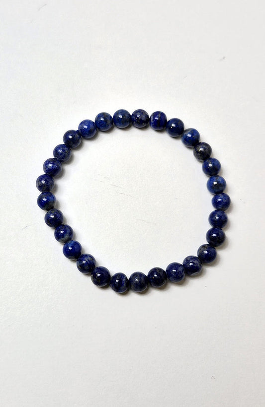 Gemstone Bead Bracelet - Lapis Lazuli 6mm