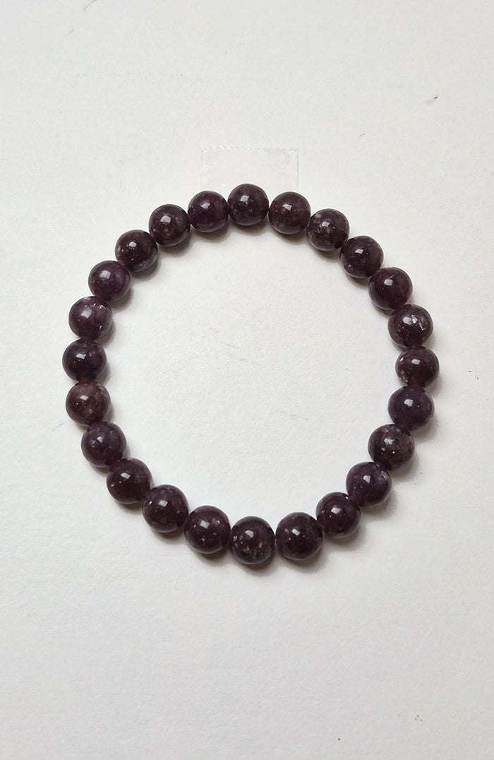 Gemstone Bead Bracelet - Lepidolite 8mm