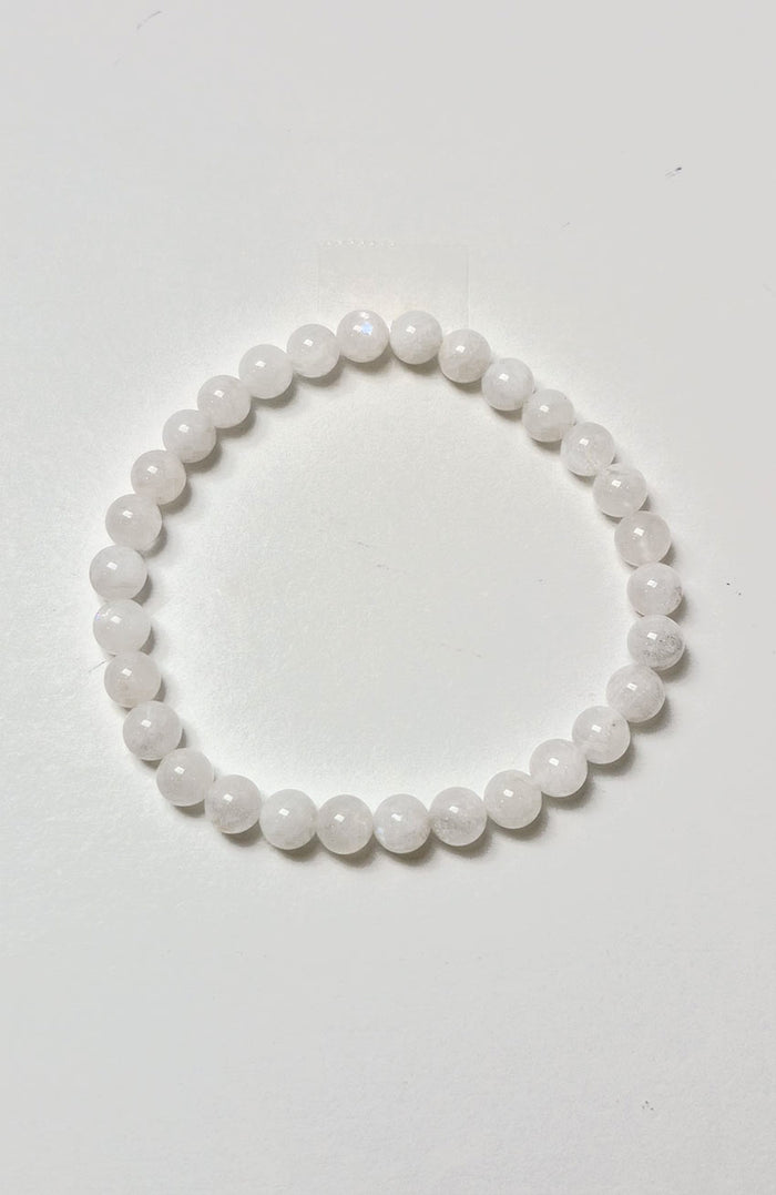 Gemstone Bead Bracelet - Moonstone (Rainbow) 6mm