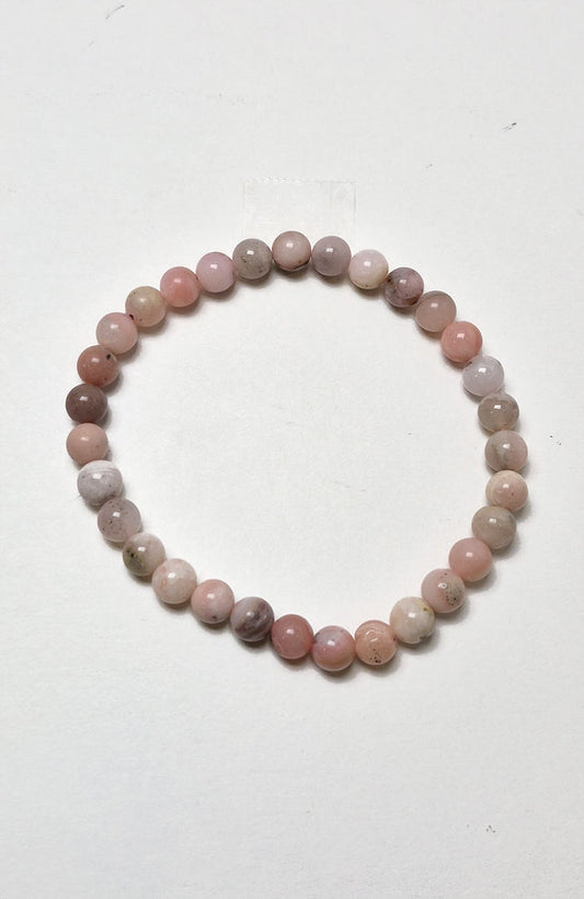 Gemstone Bead Bracelet - Pink Opal 6mm