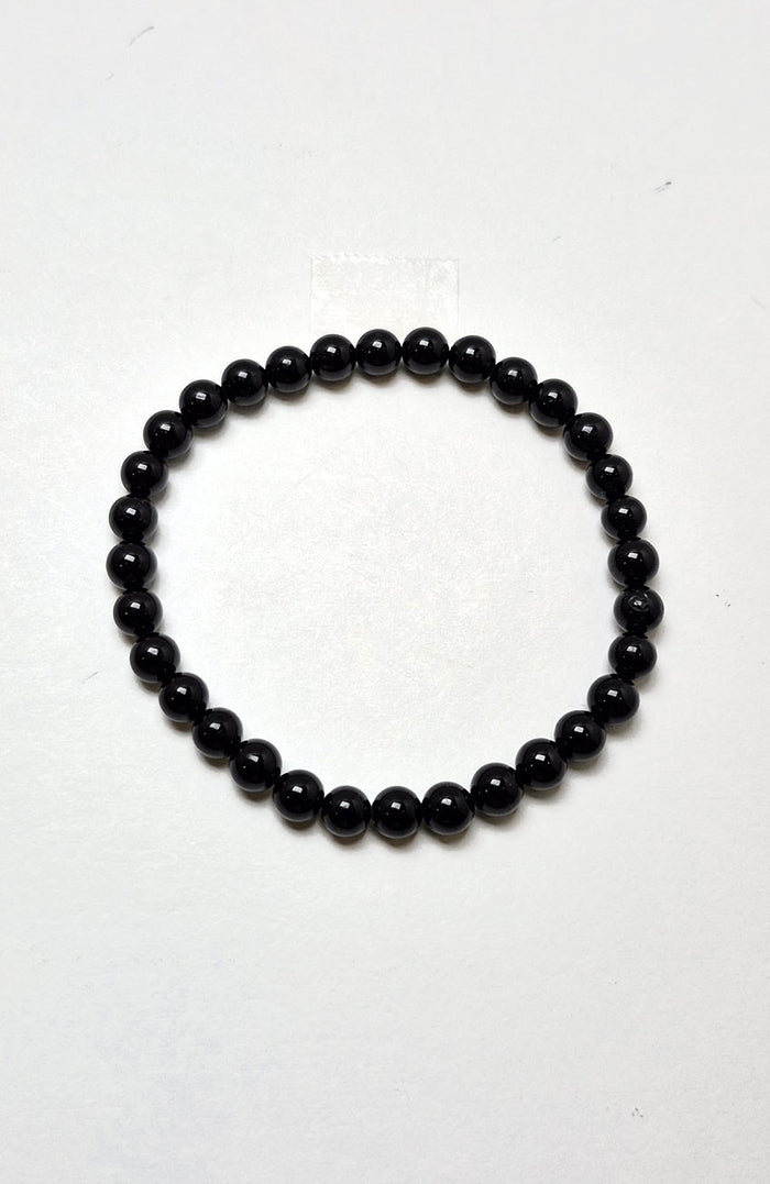Gemstone Bead Bracelet - Tourmaline (Black) 6mm