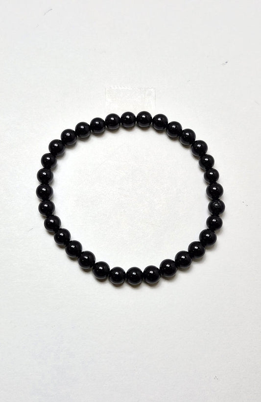 Gemstone Bead Bracelet - Tourmaline (Black) 6mm