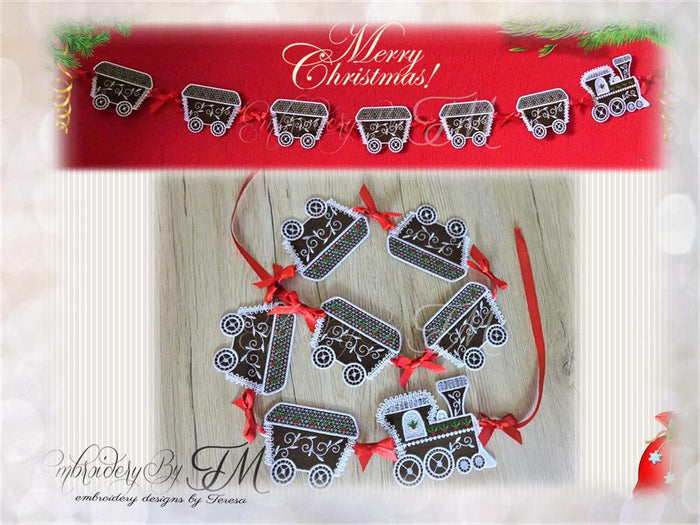 Gingerbread locomotive and wagon / 4x4 hoop