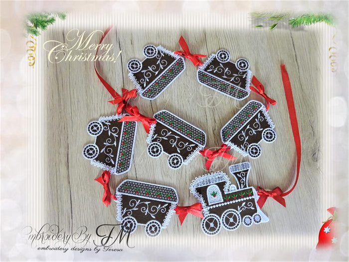 Gingerbread locomotive and wagon / 4x4 hoop