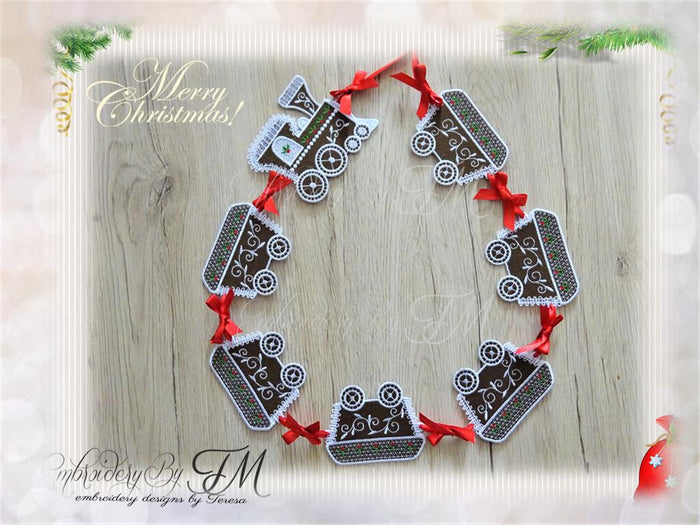 Gingerbread locomotive and wagon / 4x4 hoop