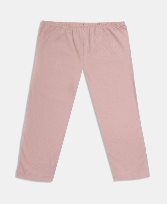 Girl's Super Combed Cotton Elastane Stretch Capri - Wood Rose