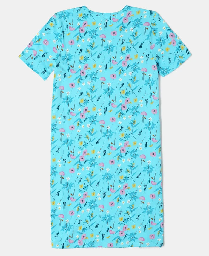 Girl's Super Combed Cotton Printed Dress with Matching Headband - Assorted
