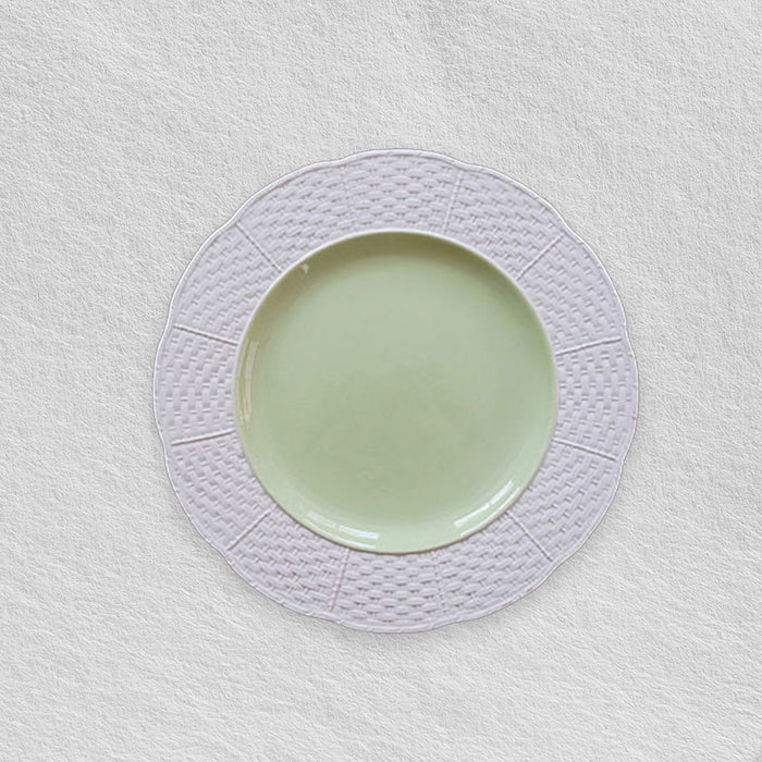 Green Floral Embossed Plates