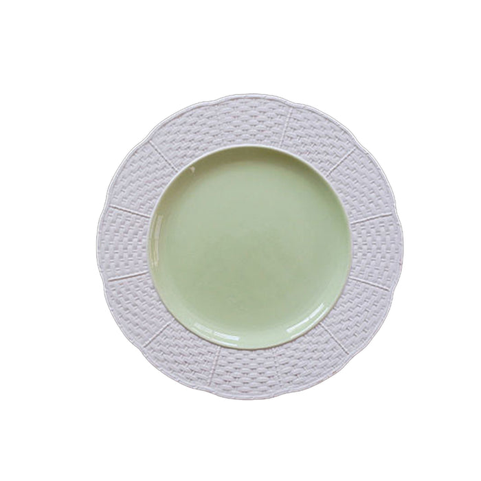 Green Floral Embossed Plates