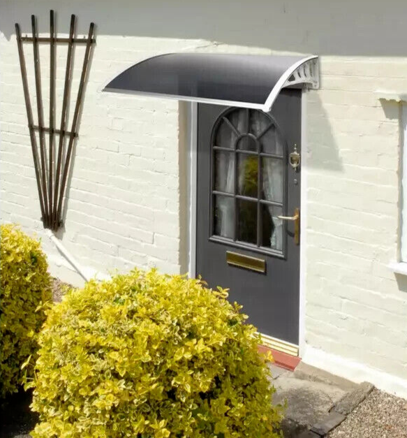 Greenhurst 1.2m Tinted Door Canopy - White