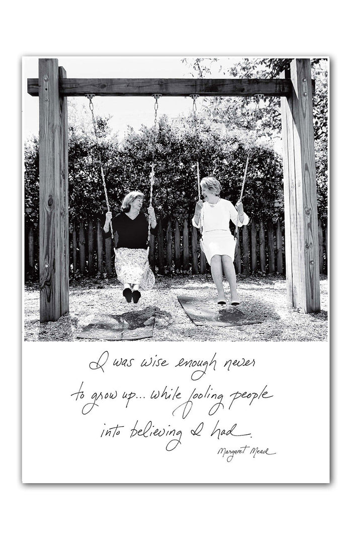 Greeting Card ~ Birthday: Two Women Swinging