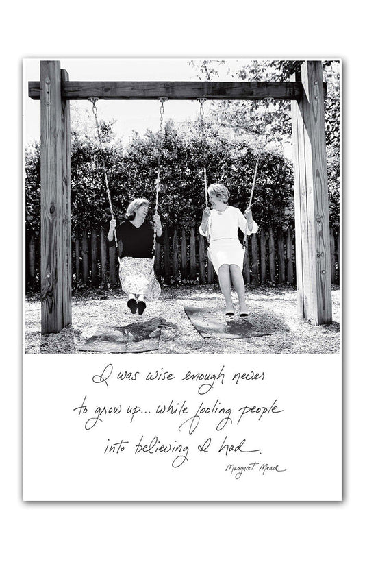 Greeting Card ~ Birthday: Two Women Swinging