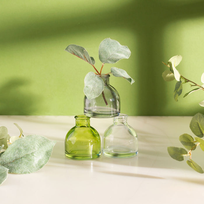Grey & Green Mini Bud Vases - Set Of 3 - Modern Home Interiors